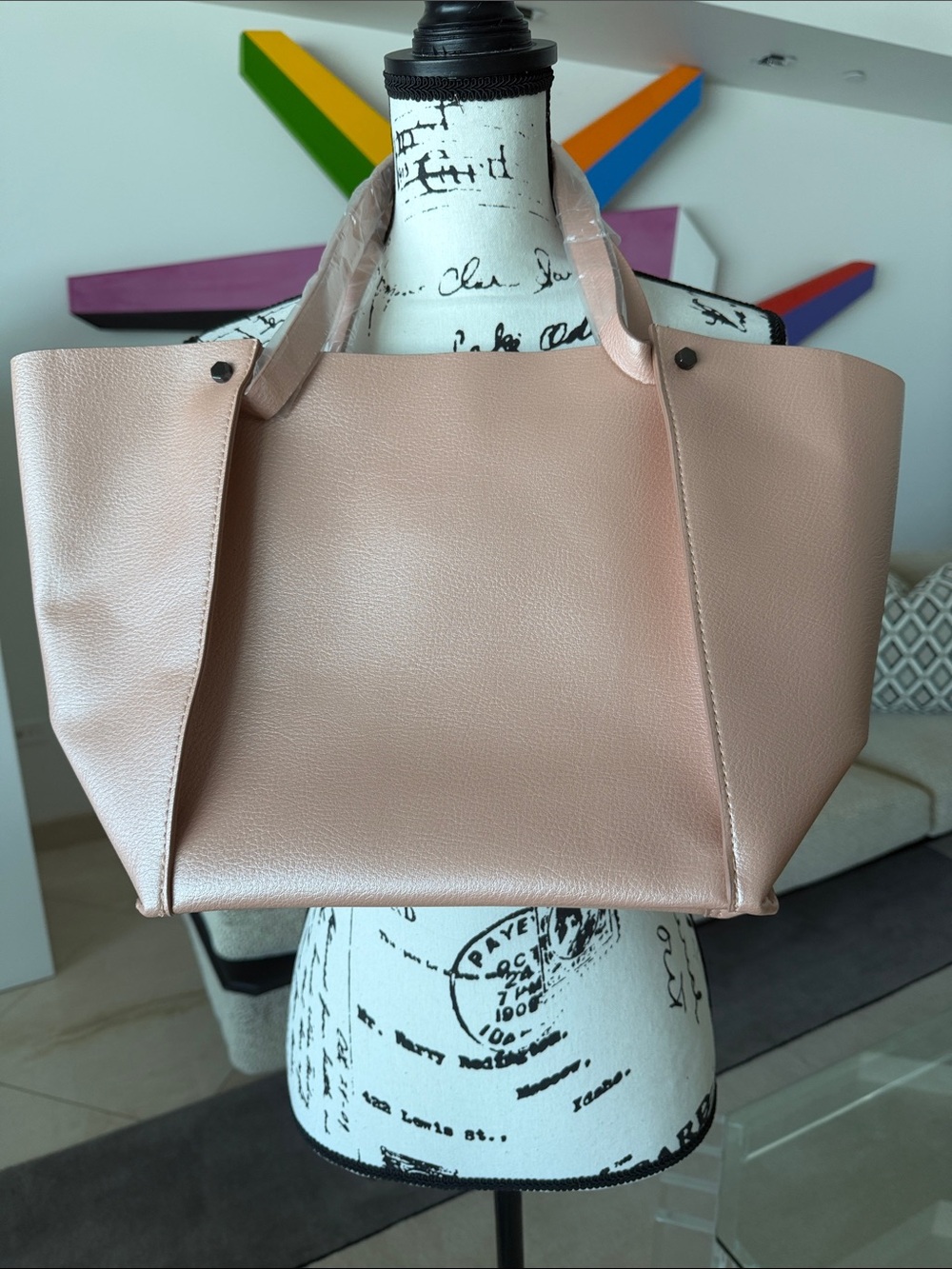 Neiman Marcus Blush Pebbled Tote